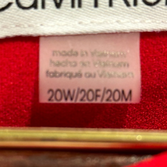 Calvin Klein Woman’s 20 W Red Dress with Embellished Bell Sleeves - Picture 5 of 6